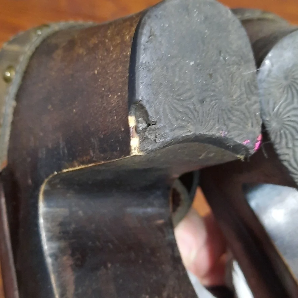 Dansko Ripley Brown Leather Studded Peep toe Sandals - Picture 5 of 7